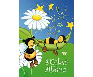 HERMA 15420 - Álbum de Pegatinas DIN A5, en Blanco, con diseño de Prado de Abejas (16 páginas, Papel Especial Revestido), para coleccionar, 1 Unidad, para niños