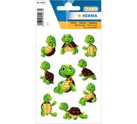 HERMA 15463 - Pegatinas autoadhesivas con diseño de tortuga con ojos móviles para niños, niñas y cumpleaños, 9 unidades