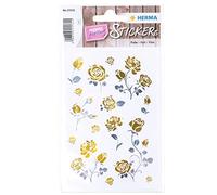 HERMA 15531 Pegatinas rosas doradas y plateadas pequeñas grandes, 15 unidades, pegatinas de flores con diseño de plantas, etiquetas infantiles para álbum de fotos, diario, álbum de poesía, álbum de