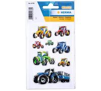 HERMA 15738 Pegatinas para niños Tractors Race (8 pegatinas, plástico, con relieve), autoadhesivas, permanentes, para niñas y niños, multicolor
