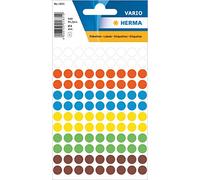 HERMA 1831 Pegatinas de puntos adhesivos de colores, 540 unidades, diámetro de 8 mm, 108 por hoja, autoadhesivas, puntos de marcado para calendarios, planificadores, manualidades, mate, papel en