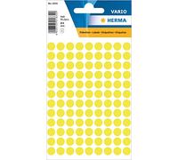 HERMA 1834 Pegatinas de puntos adhesivos de color amarillo brillante, 540 unidades, diámetro de 8 mm, 108 por hoja, autoadhesivas, puntos de marcado para calendarios, planificadores, manualidades,