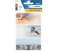 HERMA 1859 Etiquetas para Etiquetar Caballos (76 x 35 mm, 9 etiquetas con nombre, papel, mate), autoadhesivas, permanentes, etiquetas escolares para libros, cuadernos, cajas, hogar, multicolor