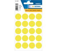 HERMA 1884 Pegatinas de puntos adhesivos de color amarillo brillante, 100 unidades, diámetro de 19 mm, 20 por hoja, autoadhesivas, puntos de marcado para calendarios, planificadores, manualidades,