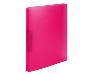 HERMA 19164 Archivador de anillas translúcido en Rosa, A4, lomo de 25 mm, archivador delgado de 2 anillas de plástico