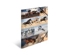 HERMA 19217 Carpeta de dibujo Animales con motivo de Caballos, A3, cartón resistente, con impresión interior, carpeta de 1 palmo