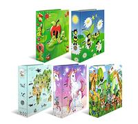 HERMA 19271 Archivador A4 Kindergarten Animales, surtido de 10 unidades, 7 cm de ancho, diseño de archivadores de cartón con impresión interior para escuela y oficina, juego estable de anillas para