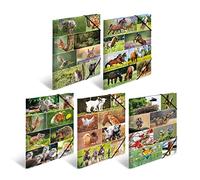 HERMA 19450 Carpetas de coleccionista A3 Animal Worlds Surtido, 10 unidades, carpeta de esquina de cartón para niños con impresión interior y banda elástica, juego de carpetas de cartón resistentes