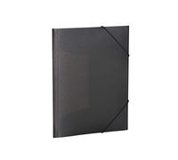 HERMA 19501 Carpeta de dibujo Translúcido en Negro, A4, plástico resistente, con 3 solapas interiores, carpeta de 1 palmo