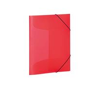 HERMA 19504 Carpeta de dibujo Translúcido en Rojo, A4, plástico resistente, con 3 solapas interiores, carpeta de 1 palmo
