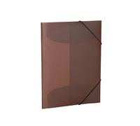 HERMA 19510 - Carpeta (DIN A4, 3 unidades, plástico resistente, lavable, resistente, con solapas interiores y goma elástica), color marrón translúcido