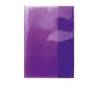 HERMA 19617 Fundas para cuadernos DIN A5, transparentes, fundas para libros hechas de película de polipropileno duradera, lavable y extragruesa, juego de 10 fundas para libros escolares, color morado