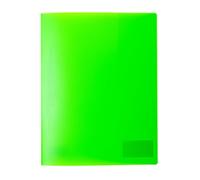 HERMA 19639 Carpeta archivadora A4 translúcida verde neón, plástico resistente, carpeta de plástico transparente con placa para nombre y bolsillo deslizante, grapadora para niños, niñas
