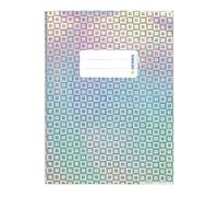 HERMA 19641 - Sobre A5 Glamour, color plateado, con etiqueta de rotulación de polipropileno holográfico resistente y lavable, protector para cuadernos escolares, de colores