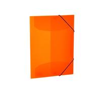HERMA 19656 - Carpeta portadocumentos A4 translúcida naranja neón, plástico resistente, lavable y duradera, carpeta con solapas interiores y banda elástica, carpeta de documentos para niños, niños y niñas