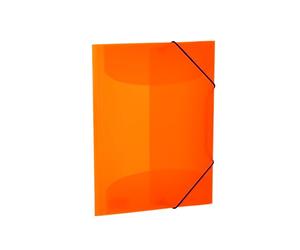 HERMA 19656 - Carpeta portadocumentos A4 translúcida naranja neón, plástico resistente, lavable y duradera, carpeta con solapas interiores y banda elástica, carpeta de documentos para niños, niños y niñas