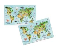 HERMA 19667 - Juego de 3 alfombrillas de escritorio con diseño de mapamundi para