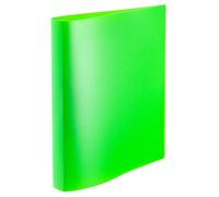 HERMA 19713 Carpeta de anillas A4 translúcida, color verde neón, 3 unidades, estrecha, 2 anillas, 25 mm de ancho, carpeta de plástico con soporte para la escuela y la oficina, juego de carpetas de