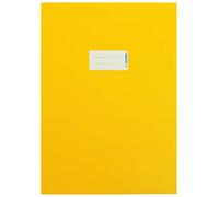 HERMA 19746 Sobres A4 de cartón amarillo, 10 unidades, fundas para cuadernos con campo de rotulación de papel estable y extrafuerte, juego de fundas para cuadernos escolares, de colores