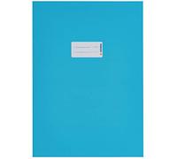 HERMA 19750 sobres A4 de cartón azul claro, 10 unidades, fundas para cuadernos con campo de rotulación de papel estable y extrafuerte, juego de fundas para cuadernos escolares, de colores