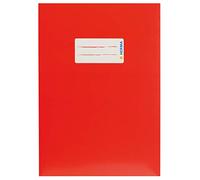 HERMA 19762 Sobres A5 de cartón rojo, 10 unidades, fundas para cuadernos con campo de rotulación de papel estable y extrafuerte, juego de fundas para cuadernos escolares, de colores
