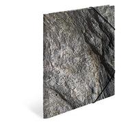 HERMA 19789 Carpeta A3 piedra natural, 3 unidades, para niños, de cartón con acabado táctil, impresión interior y goma, juego de carpetas de cartón para niños y niñas