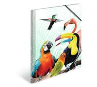 HERMA 19968 Carpeta de dibujo Animales exóticos con motivo de Camarilla tropical, A3, plástico resistente, con impresión interior, carpeta de 1 palmo