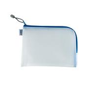 HERMA 20009 Bolso de tocador con cremallera A5, transparente (26 x 20 cm) estuche pequeño de viaje con cremallera para cosméticos, líquidos, maquillaje, cepillo de dientes, neceser en azul