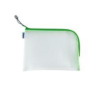 HERMA 20010 Bolso de tocador con cremallera A5, transparente (26 x 20 cm) estuche pequeño de viaje con cremallera para cosméticos, líquidos, maquillaje, cepillo de dientes, neceser en verde