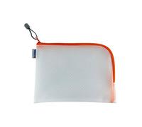 HERMA 20012 Bolso de tocador con cremallera A5, transparente (26 x 20 cm) estuche pequeño de viaje con cremallera para cosméticos, líquidos, maquillaje, cepillo de dientes, neceser en naranja