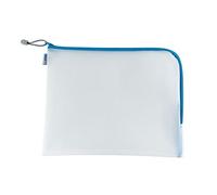 HERMA 20015 Bolsa de documentos con cremallera A4, transparente (36 x 28 cm) bolsillo grande que se puede cerrar para computadora portátil, tableta, libros, papeles, juguetes, bolsa de archivo en azul
