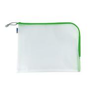 HERMA 20016 Bolsa de documentos con cremallera A4, transparente (36 x 28 cm) bolsillo grande que se puede cerrar para computadora portátil, tableta, libros, juguetes, bolsa de archivo en verde