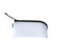 HERMA 20020 Bolso de cosméticos con cremallera, transparente (23 x 11 cm) neceser pequeño para teléfono móvil, cable de carga, líquidos, bolígrafos, llaves, estuche de viaje con cremallera en negro