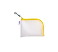 HERMA 20027 Estuche de Viaje con Cremallera A6 Amarillo Transparente, pequeño Bolsillo Transparente con Cierre, Neceser para teléfono móvil, Cable de Carga, cosméticos, bolígrafos, Llaves