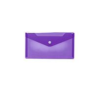 HERMA 20042 - Portadocumentos DIN largo, transparente, violeta, pequeño bolsillo con botón de presión, sobre de plástico para escuela, universidad, oficina, viajes
