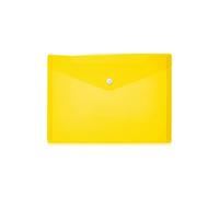 HERMA 20052 - Portadocumentos A5, color amarillo transparente, con cierre de presión, sobre de plástico para escuela, universidad, oficina, viajes