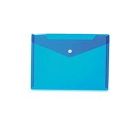 HERMA 20055 - Bolsas para documentos (DIN A5, 25 x 18 cm, polipropileno), transparente con botón de presión, para escuela, universidad, oficina, sobres de polipropileno, color azul