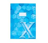HERMA 20093 - Sobre para cuaderno A4 de cartón azul claro, con campo de rotulación de papel estable y extra fuerte, protector de cuaderno con diseño hexagonal para cuadernos escolares, de colores