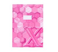 HERMA 20095 - Sobre para cuaderno A4 de cartón rosa, 10 unidades, con campo de rotulación de papel estable y extrafuerte, con diseño hexagonal para cuadernos escolares, de colores