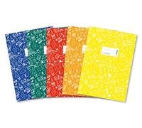 HERMA 20211 - fundas formato A4 SCHOOLYDOO, fundas para cuadernos escolares con etiqueta, de polipropileno resistente y lavable, 5 unidades, multicolor