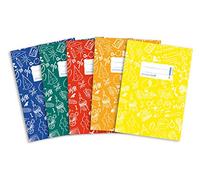 HERMA 20215 - fundas formato A5 SCHOOLYDOO, fundas para cuadernos escolares con etiqueta, de polipropileno resistente y lavable, 5 unidades, multicolor