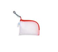 Herma 20245 Bolsillo con Cremallera A7 Rojo Transparente pequeño Bolsillo con Cremallera Bolsa de Aseo para teléfono móvil, Cable de Carga, cosméticos, bolígrafos, Llaves