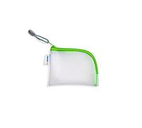 Herma 20251 Estuche de Viaje con Cremallera A7 Transparente Verde, Bolsillo pequeño Transparente con Cremallera, Bolsa de Aseo para teléfono móvil, Cable de Carga, cosméticos, bolígrafos, Llaves