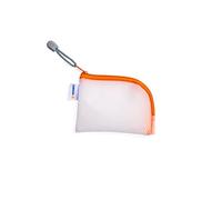 Herma 20253 Bolsillo con Cremallera A7 Transparente Naranja pequeño Bolsillo con Cremallera Bolsa de Aseo para teléfono móvil, Cable de Carga, cosméticos, bolígrafos, Llaves
