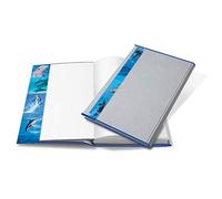 HERMA 20265 HERMÄX - Funda para libro (26,5 x 54 cm), diseño de delfín, con etiqueta de rotulación y protección de bordes, de polipropileno lavable, transparente