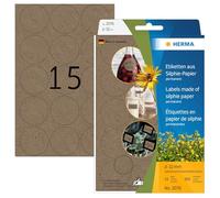 HERMA 2076 Etiquetas multiusos redondas, 24 hojas, diámetro de 32 mm, 15 unidades por hoja, 360 pegatinas, autoadhesivas, etiquetas para el hogar para escribir, mate, en blanco, etiquetas adhesivas de