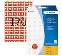 Herma 2212 - Paquete de 5632 pegatinas adhesivas redondas (8 mm), color rojo mate