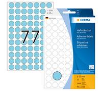 Herma 2233 - Etiquetas multiuso, diámetro 13 mm, redondo, papel mate, 2464 unidades, color azul