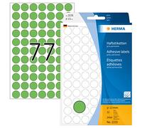 Herma 2235 - Etiquetas multiuso, diámetro 13 mm, redondo, papel mate, 2464 unidades, color verde