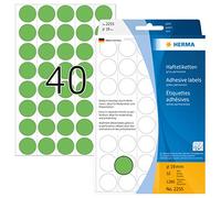 Herma Etiquetas multiuso 2255 – 19 mm redondas papel mate, soporte perforado, 1280 uds, verde